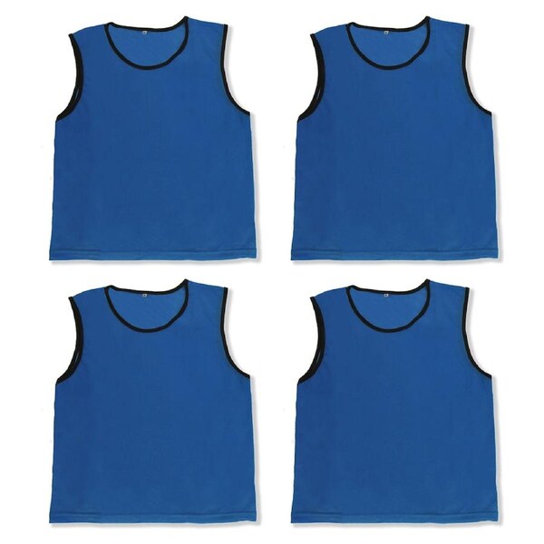 4pcs Scrimmage Training Vest Unisex Sports Team Practice Vest for Football Basketball M Size for Youth-Dark Blue