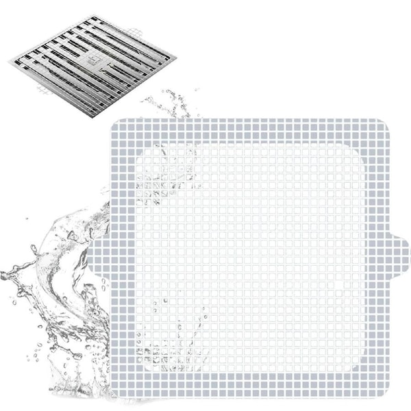 60 Pack Disposable Shower Drain Hair Catcher Shower Drain Cover Hair Catcher Mesh Stickers for Bathroom Washbasin Square