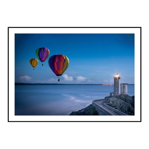Hot Air Balloons Framed Print Home Decor Display Rectangle 40x60cm Glass/Plastic