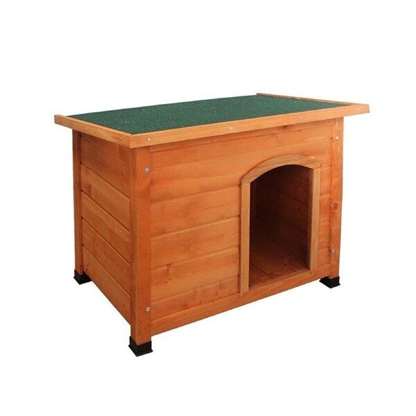 Little Buddies Wooden Dog/Animal Flat Roof Outdoor Weatherproof Kennel - Small