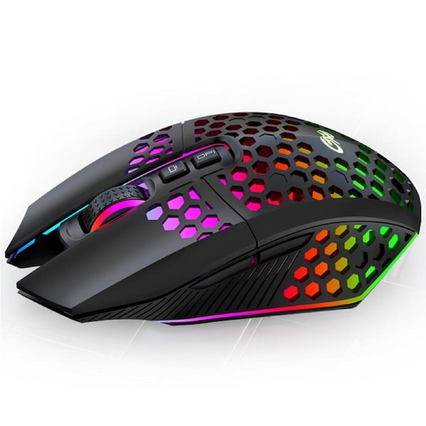 2.4G Wireless Charging RGB Gaming Mouse with 8-button Black