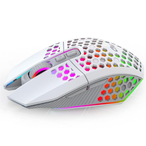2.4G Wireless Charging RGB Gaming Mouse with 8-button white