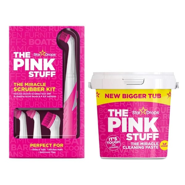 The Pink Stuff The Miracle Scrubber Kit + The Pink Stuff Cleaning Paste 850g Bundle