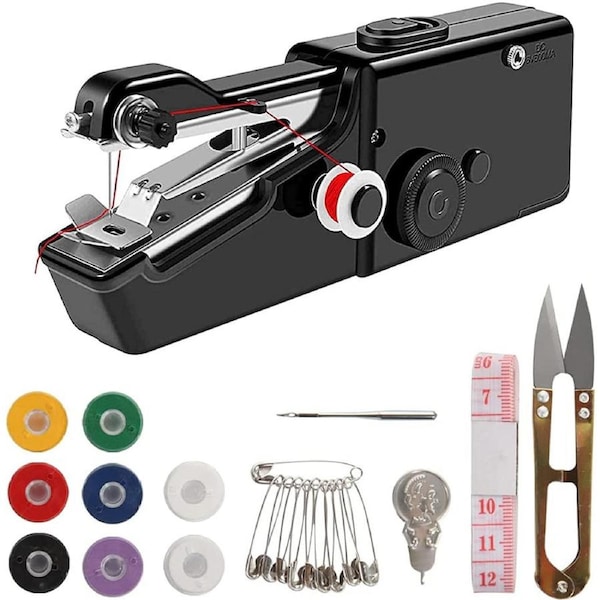 Handheld Electric Sewing Machine Set Home Portable Mini Sewing Machine Black