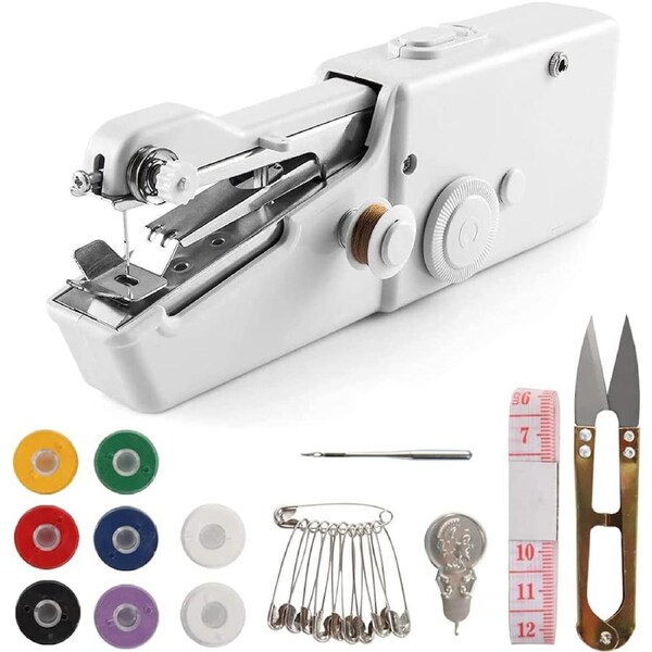 Handheld Electric Sewing Machine Set Home Portable Mini Sewing Machine White