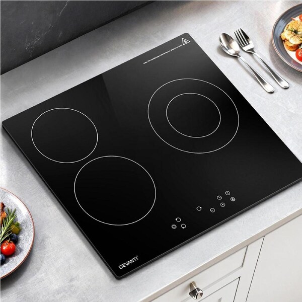 Devanti Electric Ceramic Cooktop 60cm Kitchen Cooker 4 Burner Hob Touch Control 5200W