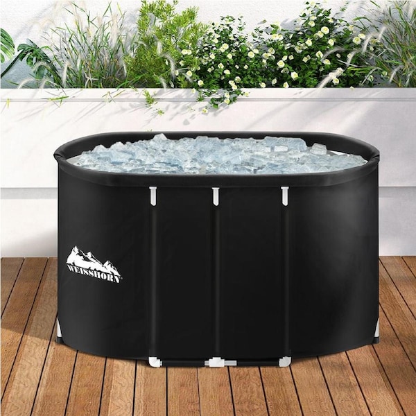 120x70X70CM Weisshorn Portable Ice Bath Tub Inflatable Cold Water Folding Bathtub Spa Massage
