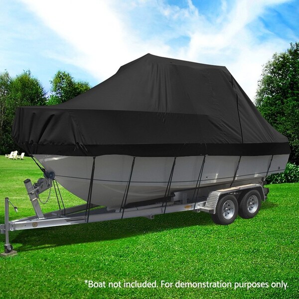 19-21ft Seamanship Boat Cover Trailerable Jumbo Marine Grade Heavy Duty Black