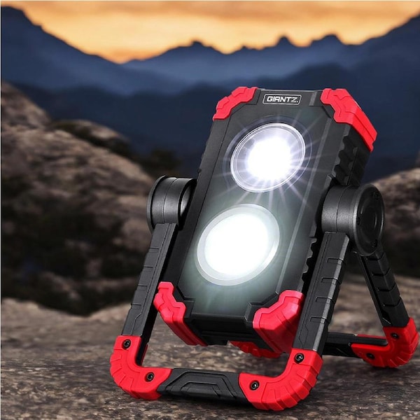 Giantz LED Work Light Torch USB Camping 4400mAh Workshop Foldable Flashlight Rotation