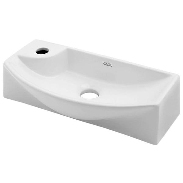 45x15cm Ceramic Bathroom Toilet Hand Wash Basin Wall Mounted Small Tiny Narrow
