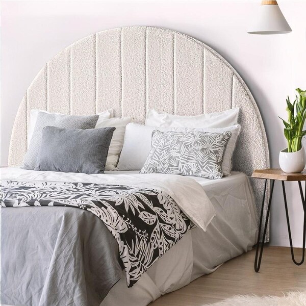 Furb Bed Head Headboard Queen Size Beds Head Frame Base Upholstered Bedroom Furniture White
