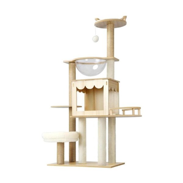 Alopet 131 cm Cat Tree with Scratching Post Cat Condo Ladder