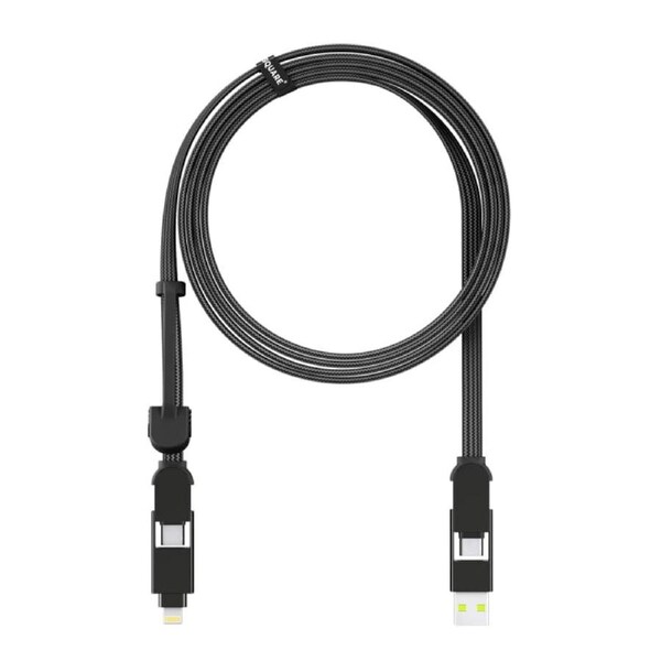 Rolling Square inCharge XL 100W 6 in 1 Travel Charging Cable 2M- Urban Black