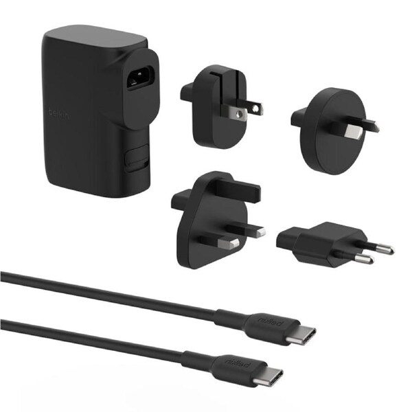 Belkin BoostCharge Hybrid Wall Charger 25W + Power Bank 5K with Travel Adapter Kit