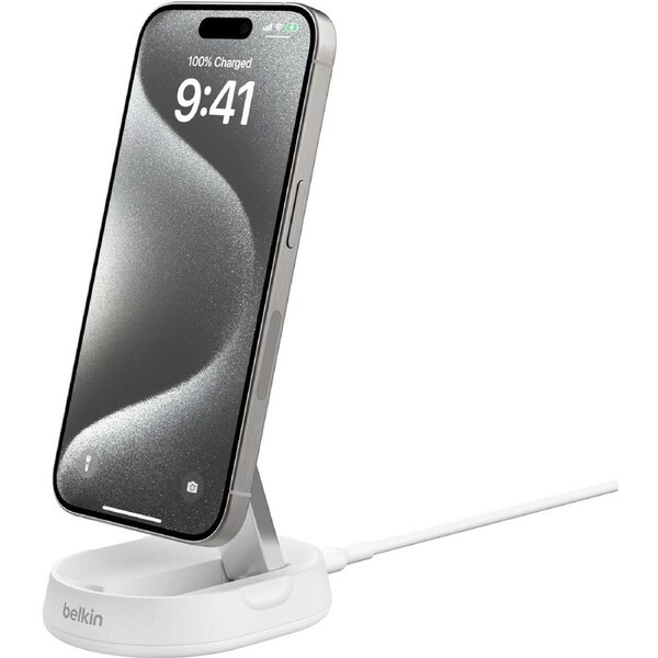 Belkin BoostCharge Pro Magnetic Charging Stand 15W with Qi2 - White