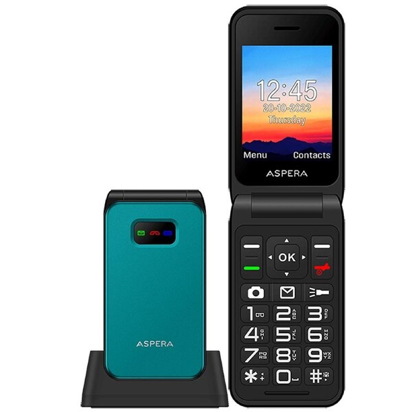 Aspera F46 48MB, 2.8" 4G Flip Phone - Green