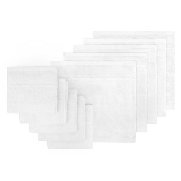 LINENOVA 100% Cotton Face Towels Washers Set(10 Pack) - White