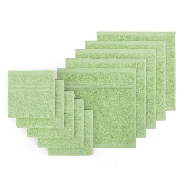 LINENOVA 100% Cotton Face Towels Washers Set(10 Pack) - Peapod