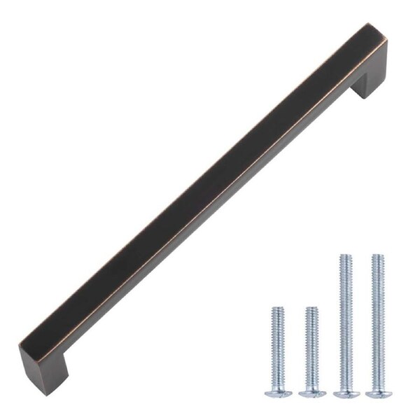 AMAZON BASICS 5.39" Modern Square Cabinet Pull Handle - Oil Rubbed Bronze