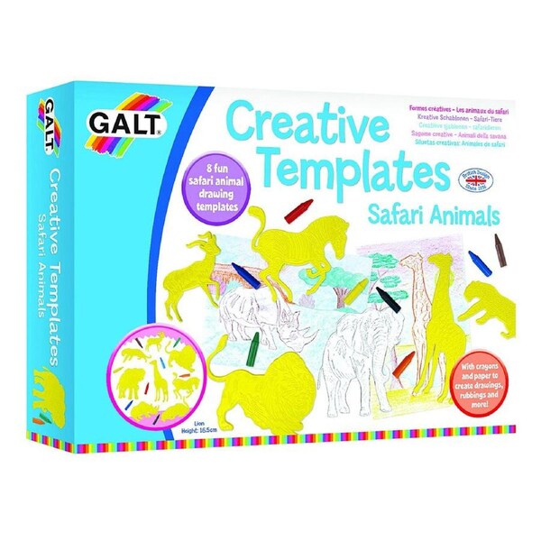 Galt Creative Templates Safari Animals Kids/Childrens Activity Kit Toy 3y+