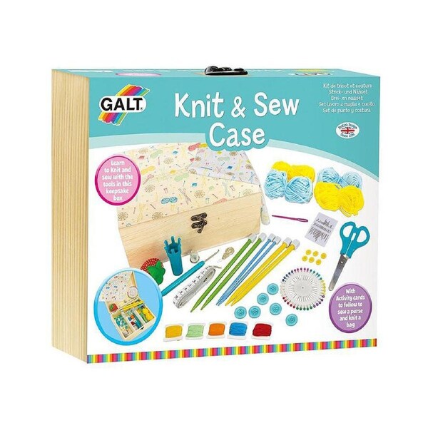 Galt Knit & Sew Case Kids/Childrens Activity Kit Interactive Activity Toy 7y+