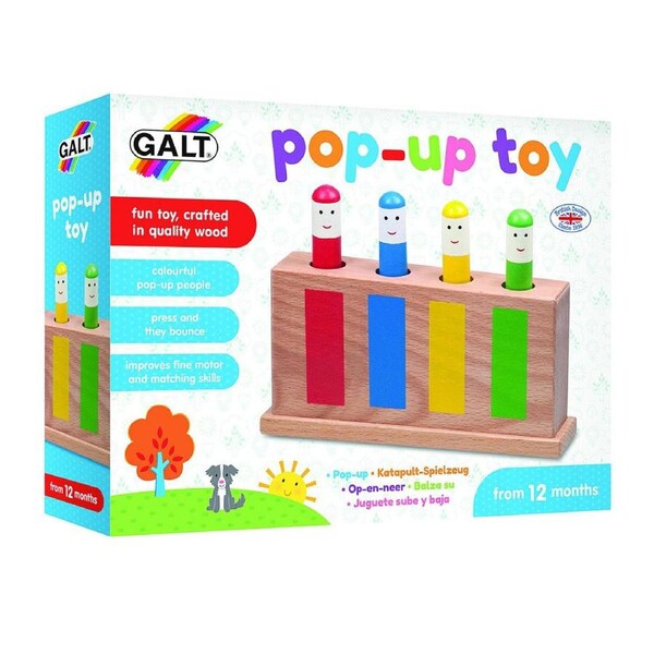 Galt Pop Up Kids/Childrens Activity Wooden Interactive Sensory Toy 12m+