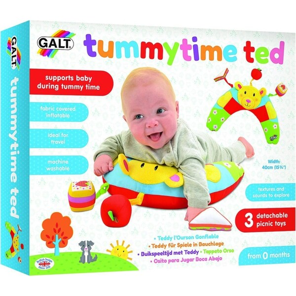 Galt Tummytime Ted Inflatable Baby Cushion Play Interactive Activity Toy 0m+