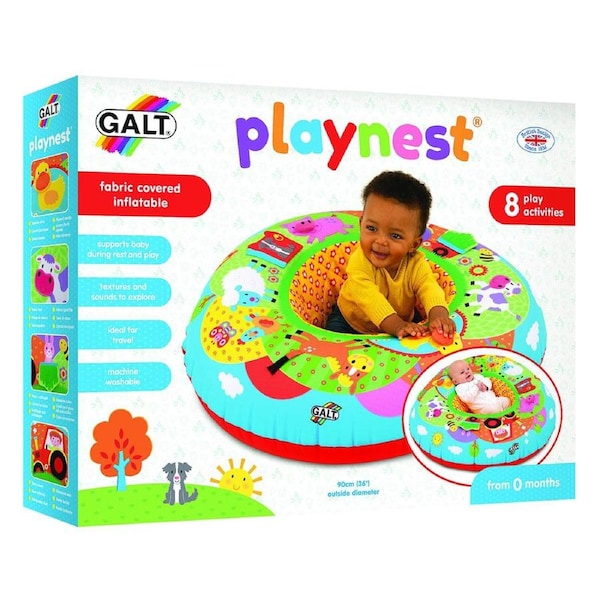 Galt Playnest Farm Fabric Covered Inflatable Baby Activity Cushion 0m+