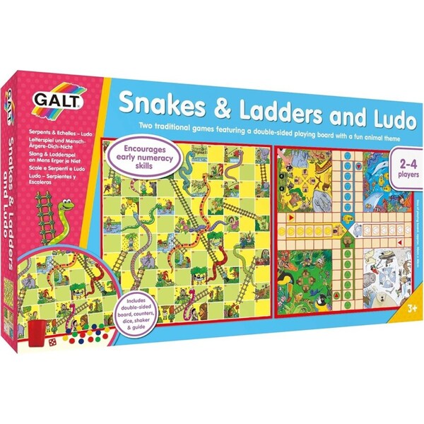 Galt Snakes And Ladders And Ludo Family Kids/Childrens Fun Game Toy 3y+