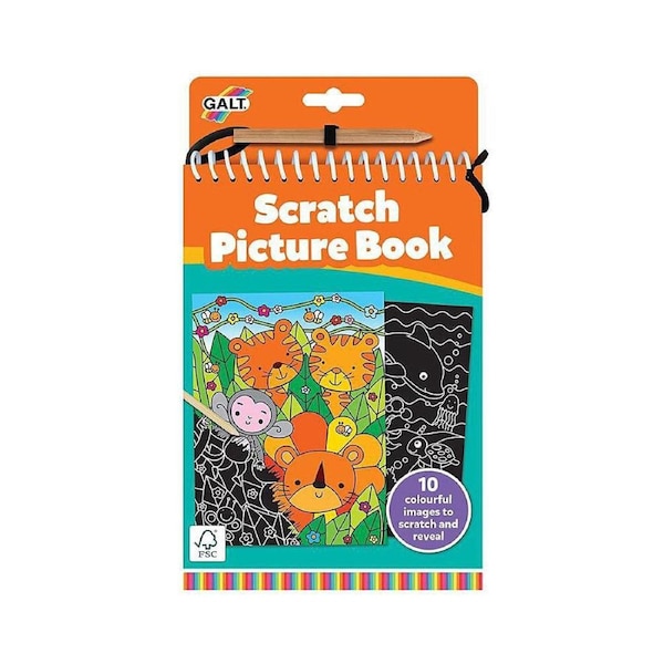 Galt Scratch Picture Book Kids/Childrens Colourful Art/Crafting Kit 3y+