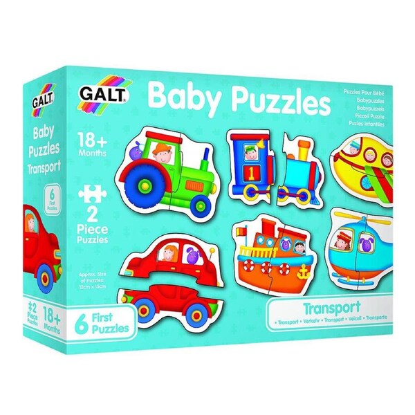 2pc Galt Baby Jigsaw Puzzles Transport Learning Game Early Leanring Toy 18m+