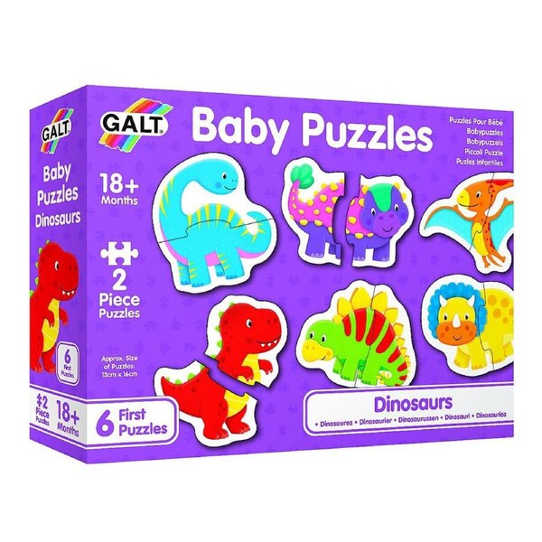 2pc Galt Baby Jigsaw Puzzles Dinosaurs Learning Game Early Leanring Toy 18m+