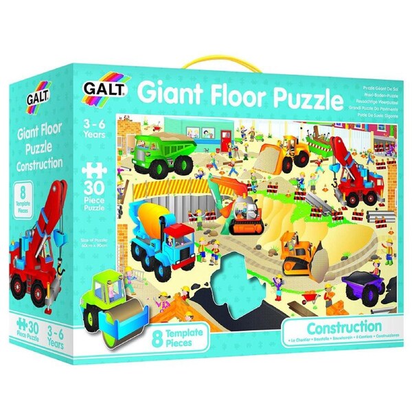 30pc Galt Construction Site Kids/Childrens Giant Floor Jigsaw Puzzle 3y+