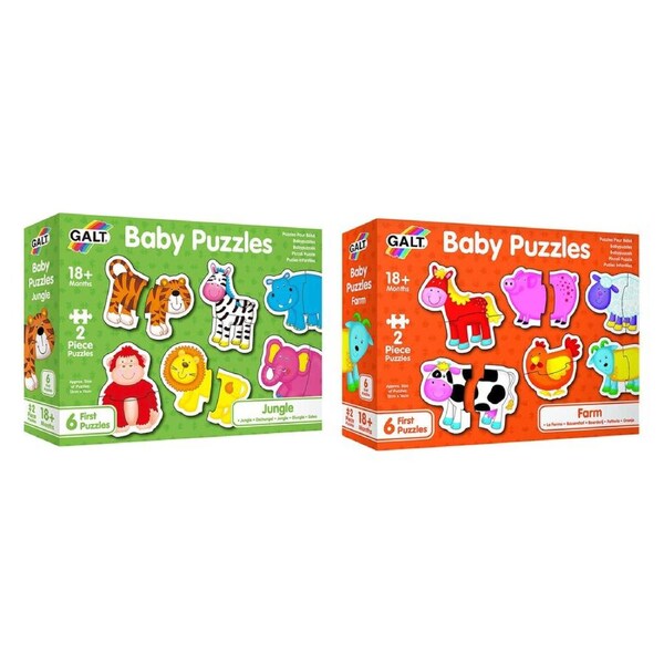 4pc Galt Baby Puzzles Farm/Jungle Learning Game Kids/Childrens Toy 18m+