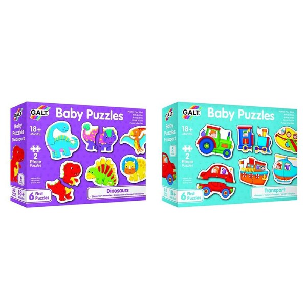 4pc Galt Baby Puzzles Dinosaurs/Transport Learning Game Kids/Childrens Toy 18m+