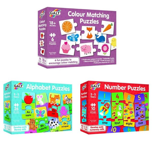Galt Alphabet/Number/Colours Kids/Childrens Educational Learning Puzzles 3y+