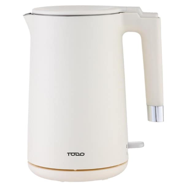 TODO 1.7L Electric Cordless Kettle Stainless Steel SUS304 Inner Jug - Cream