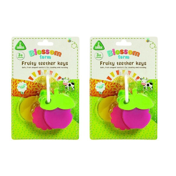 2x ELC Blossom Farm Soothing Baby Teether Fruit Keys Toy 0m+
