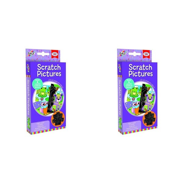 2x Galt Mini Makes Scratch Pictures Kids/Childrens Interactive Activity Toy 5y+
