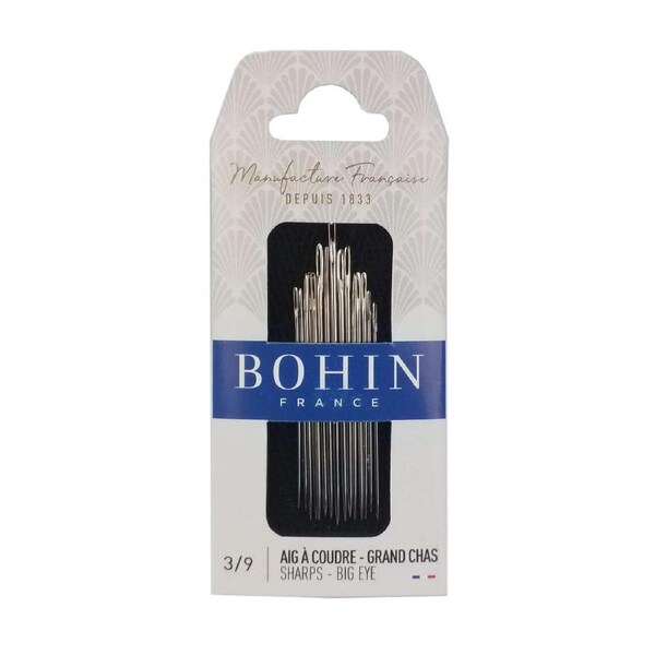 Bohin Sharps Big Eye Needles Assorted Sizes 3/9 Pack Of 20 Tracked Post Quilting Sewing Craft DIY