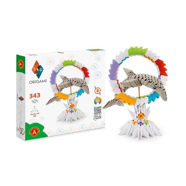 343pc Origami 3D Paperfolding Dolphin Paper Sculpture Kids DIY Craft Toy Kit 8+