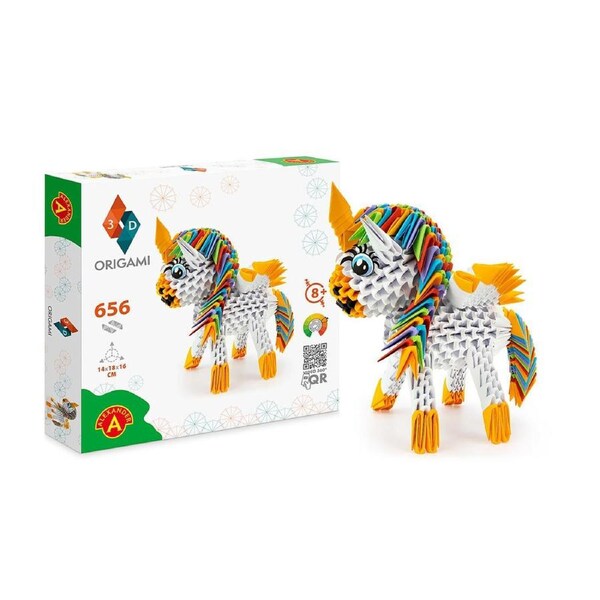656pc Origami 3D Paperfolding Unicorn Paper Sculpture Kids DIY Craft Toy Kit 8+