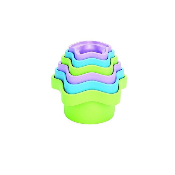 6pc Green Toys Stacking Cups Stackable Sensory Play Baby/Toddler Toy Set 6m+