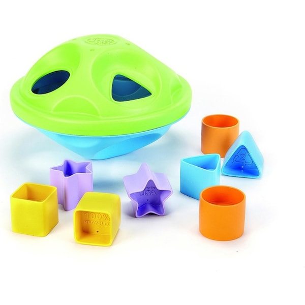 Green Toys 8-Shape Sorter Sensory/Tactile Fun Play Baby/Toddler Toy Set 6m+