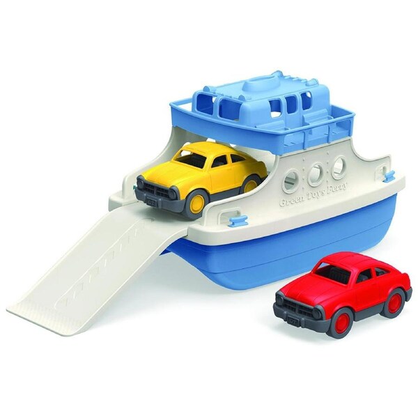 Green Toys Ferry Boat w/ 2 Mini Cars Kids/Toddler Bath Time Water Toy 3+