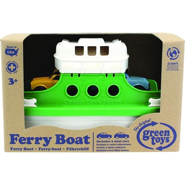 Green Toys Ferry Boat Green/White Kids/Toddler Bath Time Water Play Toy 1+