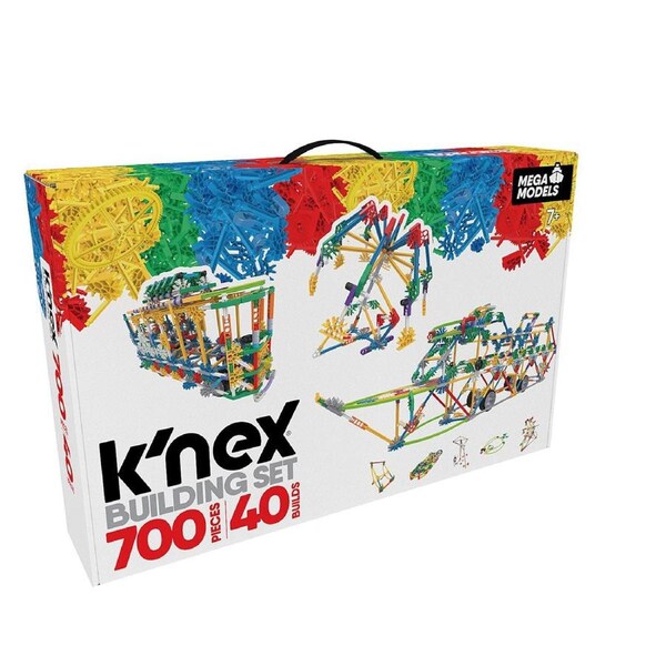 700pc Knex Mega Builders Kids/Childrens Construction Toy - 40 Builds 7+