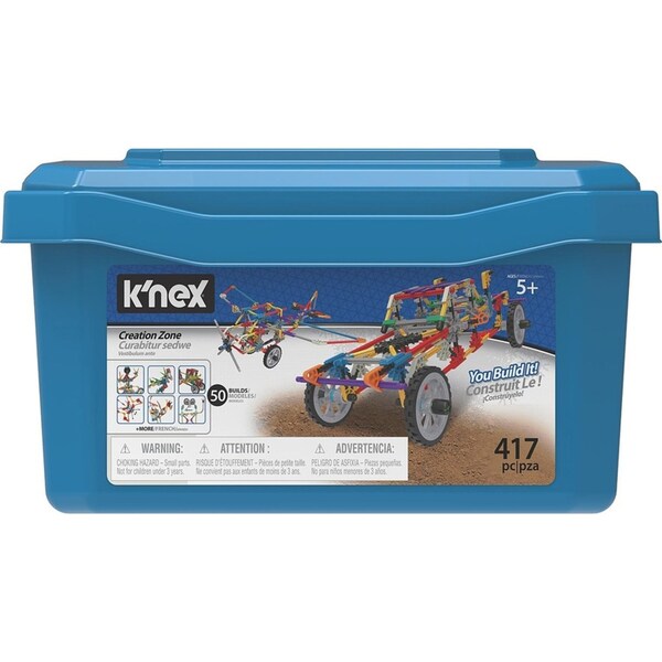 417pc Knex Creation Zone Tub Kids/Childrens Construction Toy - 50 Builds 7+