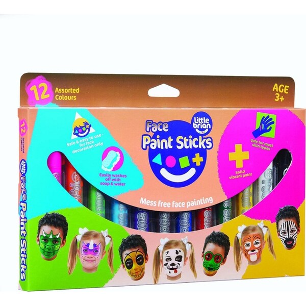 12pc Little Brian Face Paint Sticks Classic Kids/Childrens Play Toy 3+