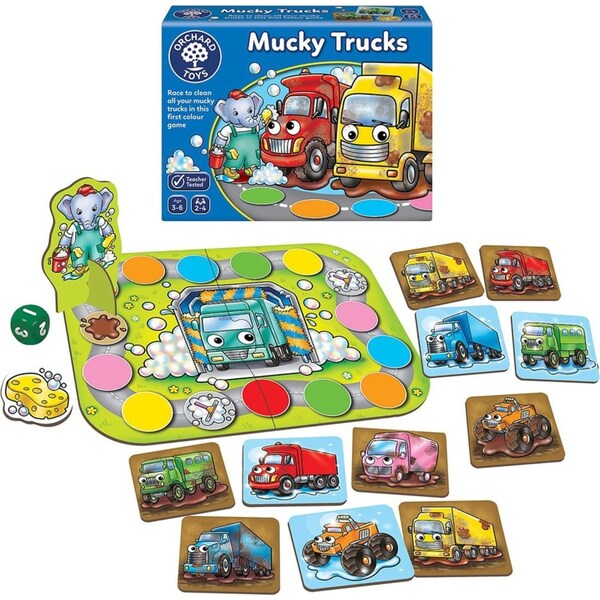 Orchard Game Mucky Trucks Kids/Childrens Colouring Race Fun Play Toy 3+